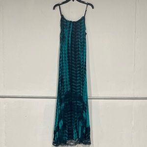 Tie-dyed swim cover spaghetti strap